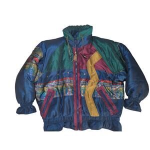 Vintage 90s G-4000 Colorblock Windbreaker Jacket Retro Korea M Multicolor Zip